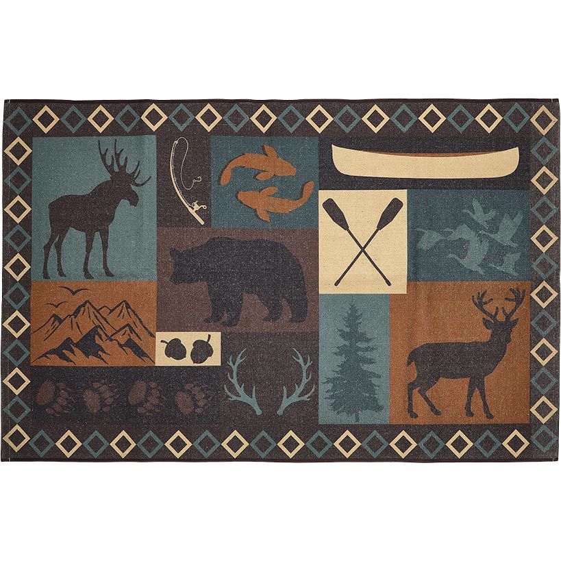 Lodge Washable Area Rug, Accent Rug or Runner Rug