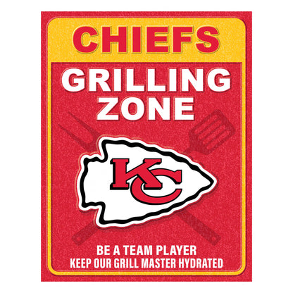NFL Grill Zone Metal Sign