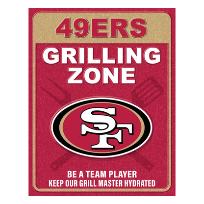 NFL Grill Zone Metal Sign