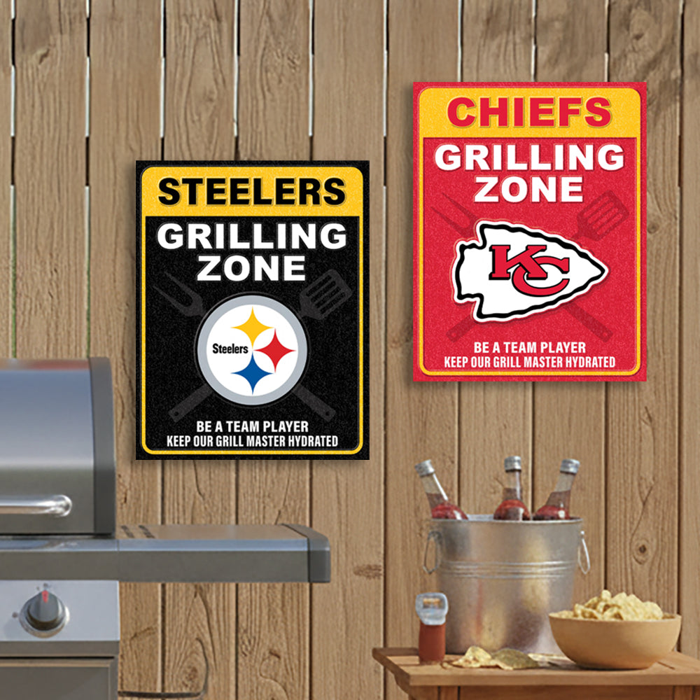 NFL Grill Zone Metal Sign