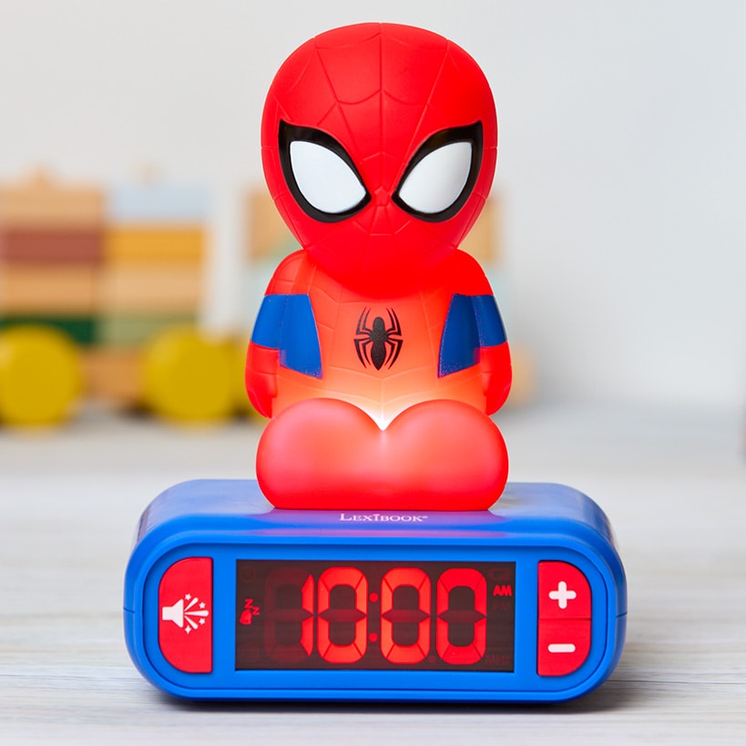Licensed LCD Nightlight Alarm Clock With 6 Different Sounds#select-character_spiderman