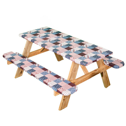 Easy-Fit Vinyl Picnic Table Cover 3 Pc.