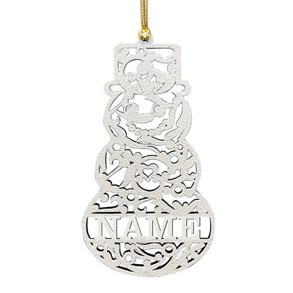 Personalized White Wood Ornament