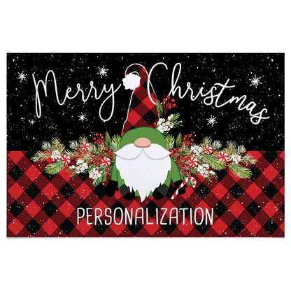 Personalized Gnome Buffalo Check Doormat
