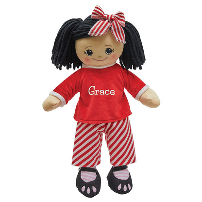 Personalized Rag Doll with Christmas Pajamas