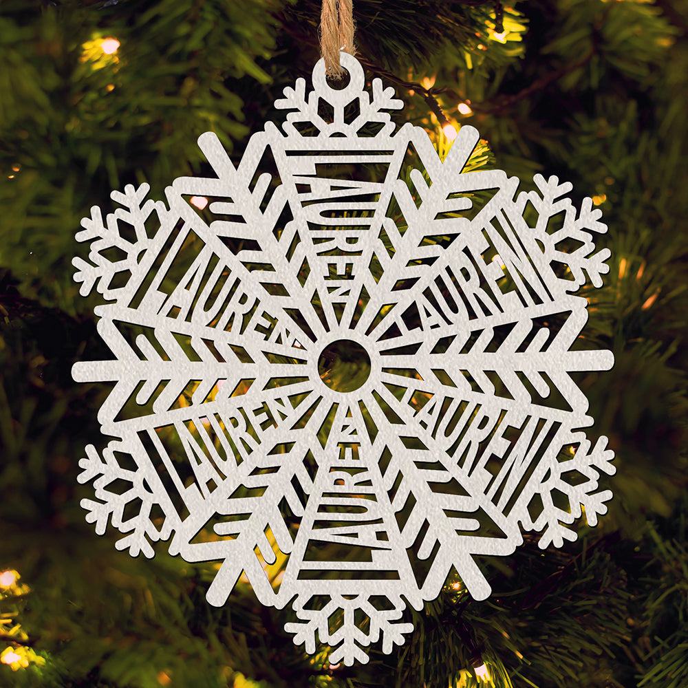 Personalized Wood Snowflake Ornament