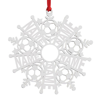 Personalized Snowflake Ornament White Wood