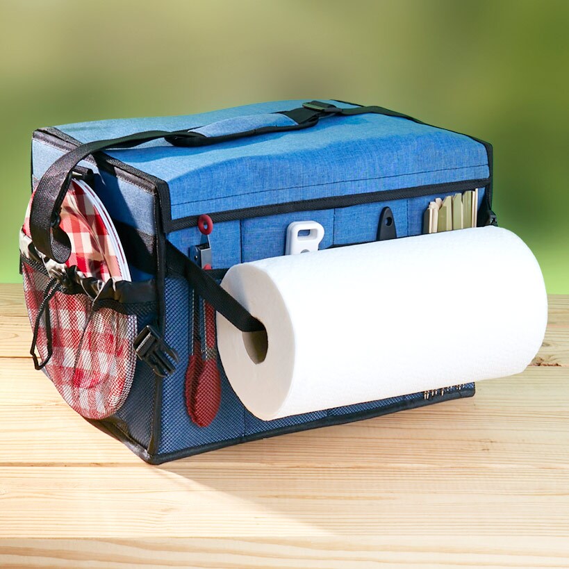 Ultimate Grilling Picnic Caddy - Insulated Organizer for Outdoor Cooking