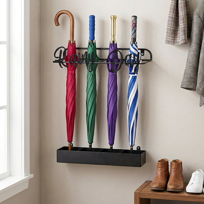 Entryway Wall-Mounted Umbrella Stand - 4 Slots
