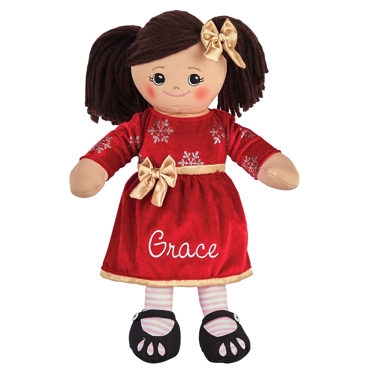 Personalized Rag Doll with Holiday Dress