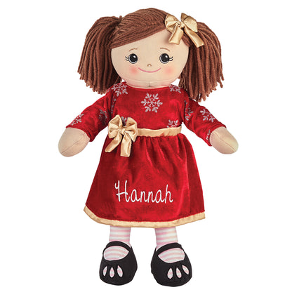 Personalized Rag Doll with Holiday Dress