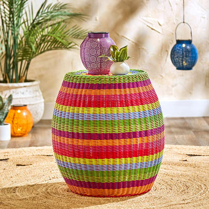 Vibrant Rattan End Table
