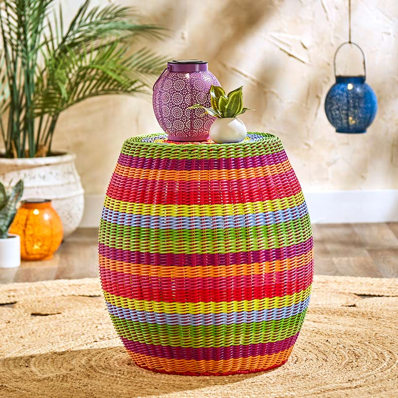 Vibrant Rattan End Table