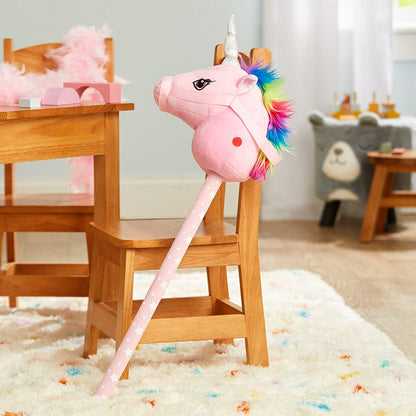 Magic Sounds Plush Animal Head Riding Stick - Interactive Pretend Play Toy