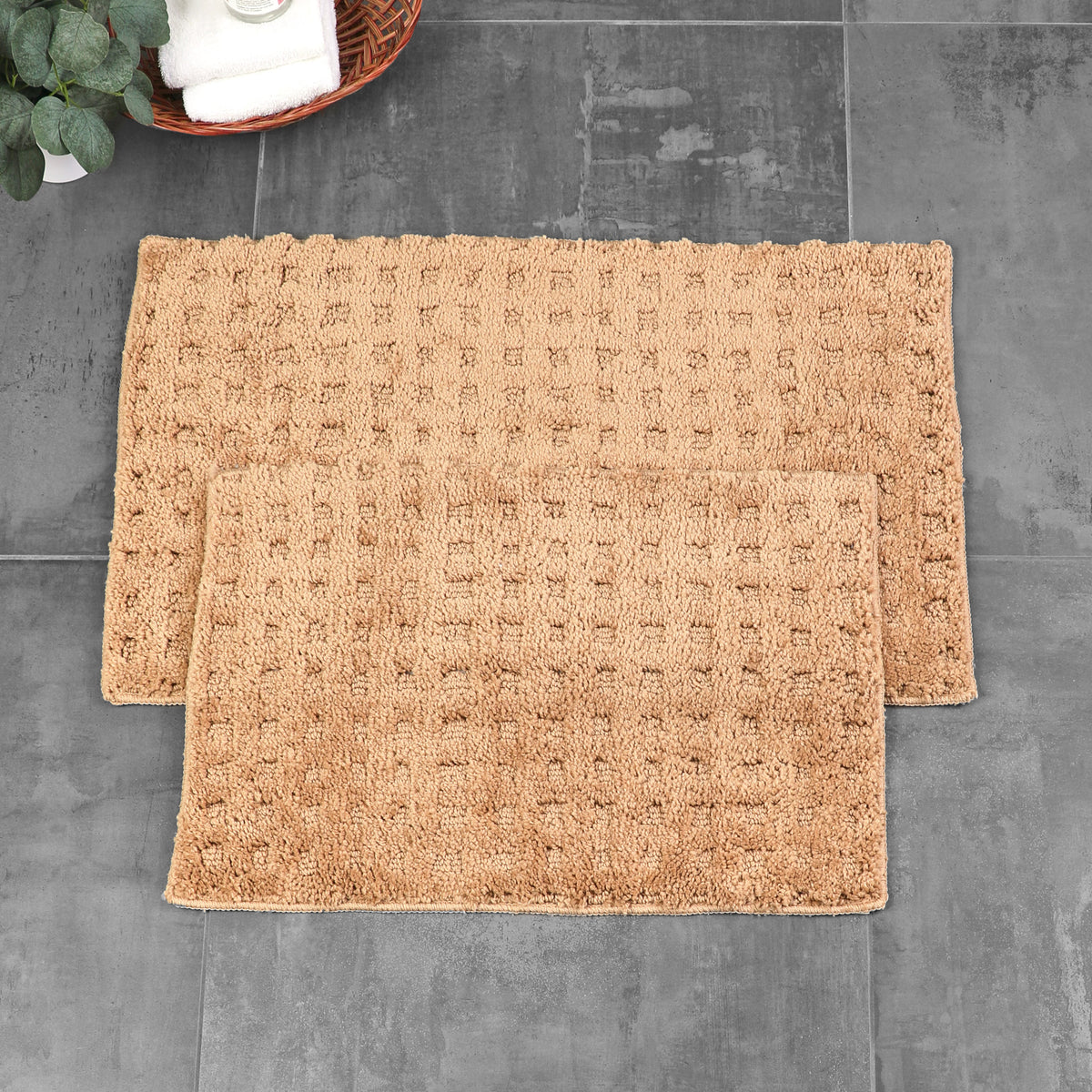 Homewear Soft Sensations Waffle Bath Set with Non-Skid Backing, 2-Pc.