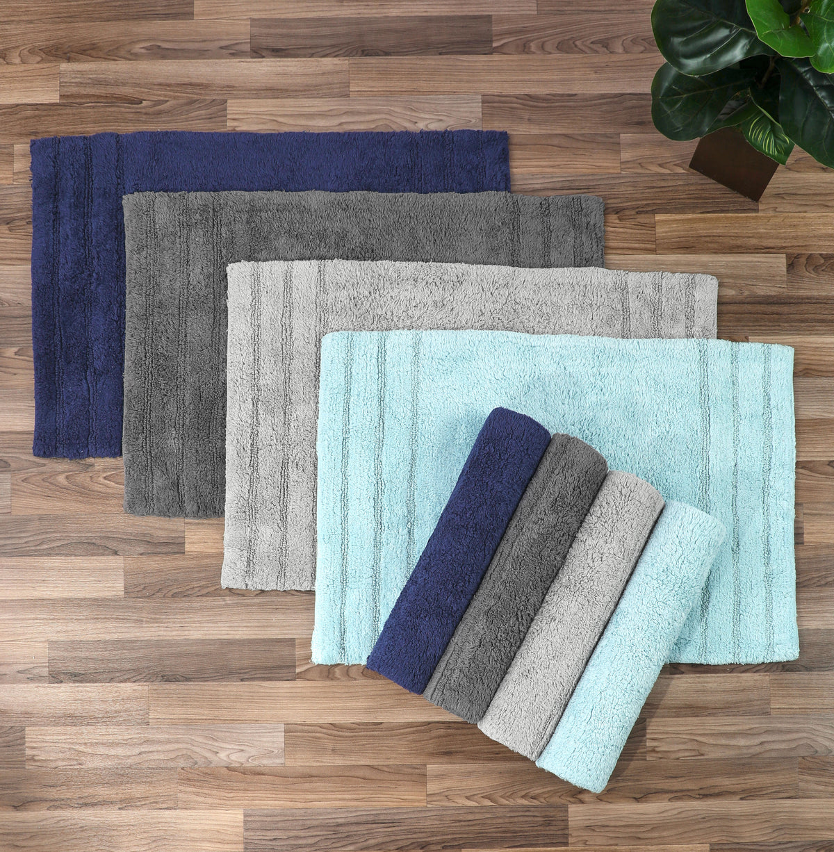 Homewear Sanibel End Border Cotton Bath Rug Set 2-Pc.