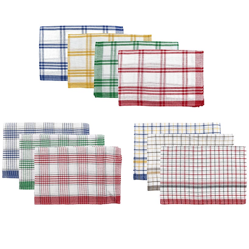 Kitchen Towels Assorted Colors and Patterns Set of 10