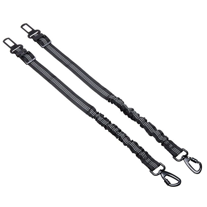 Pet Bungee Seat Belts Set of 2,Expands 21" with Rotating Clamp