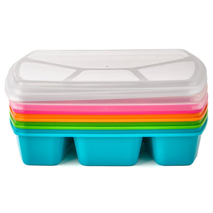 Multicolored Microwave Trays with Lids - Set of 4