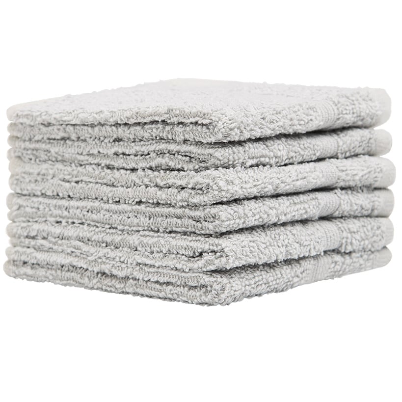 Homewear High Rise Stripe Low Twist Cotton Washcloth, Set of 6