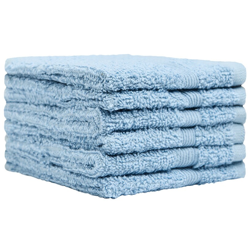 Homewear High Rise Stripe Low Twist Cotton Washcloth, Set of 6