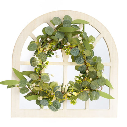 Lighted Country Wall Mirrors with Wreath - Single or Double