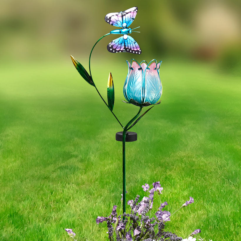 Solar Butterfly Flower Garden Stake#select-color_blue