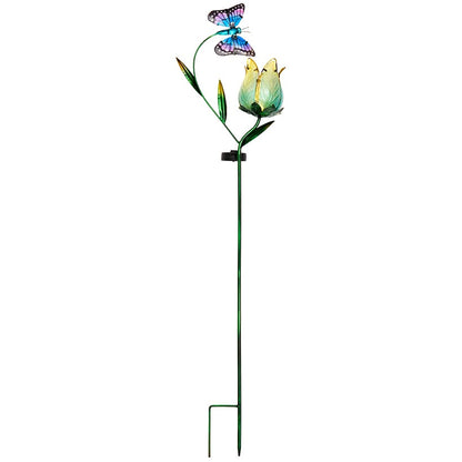Solar Butterfly Flower Garden Stake