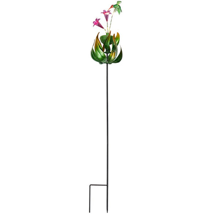 Solar Flower and Butterfly Garden Stake
