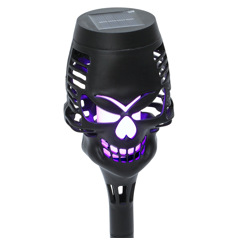 Halloween Skull Stake Solar In Orange Or Purple#select-color_purple