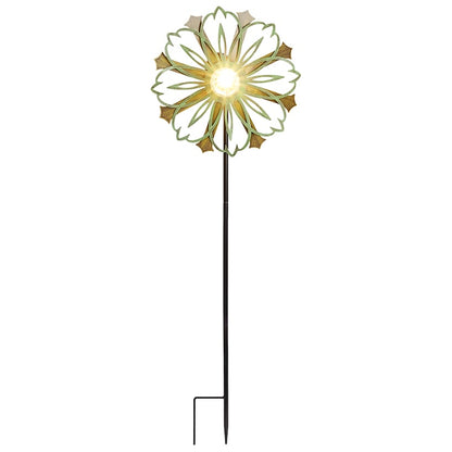 Solar-Powered Copper Patina Wind Spinner
