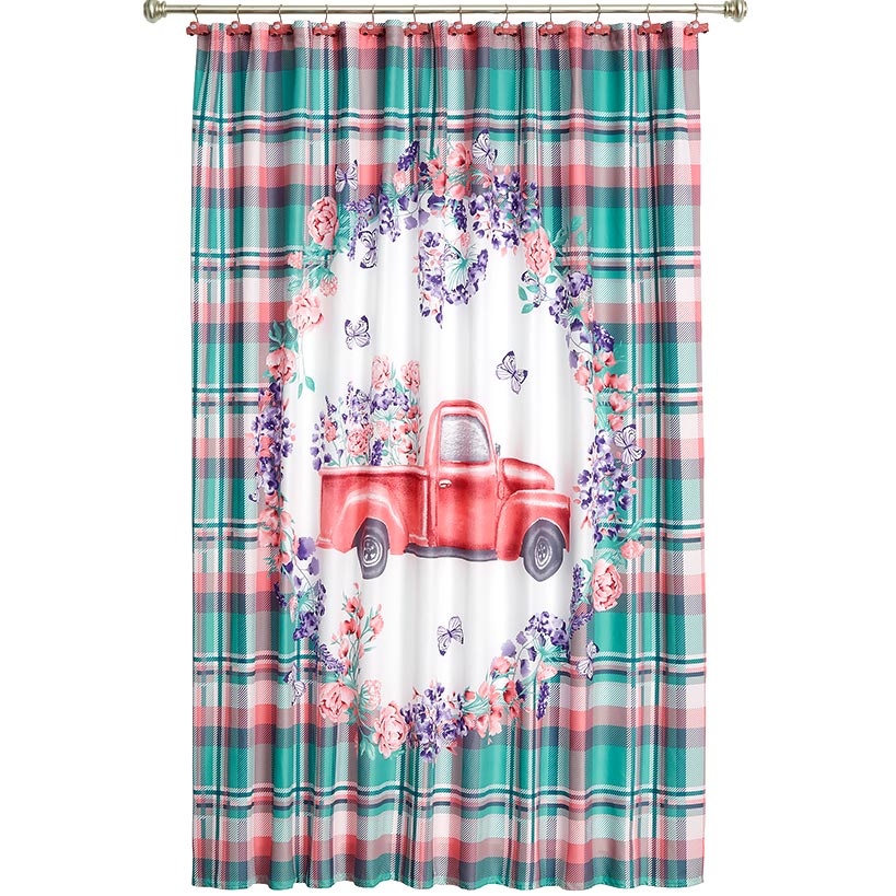 Spring Truck Shower Curtain or Valance