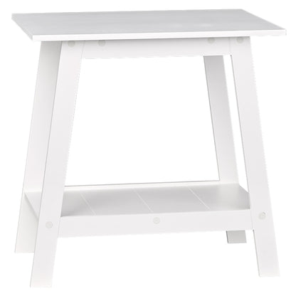 Wood Rectangular 2-Tier Accent Side Table - Walnut or White