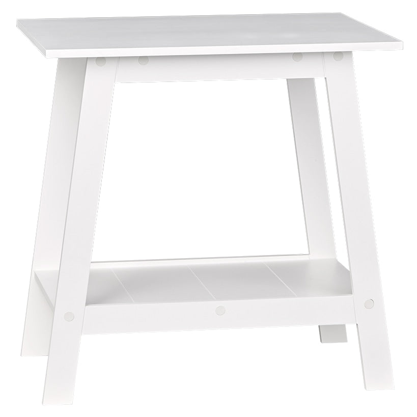 Wood Rectangular 2-Tier Accent Side Table - Walnut or White#select-color_white