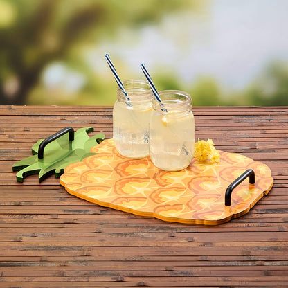 Summertime Fruits Wood Serving Tray - Lemon or Pineapple