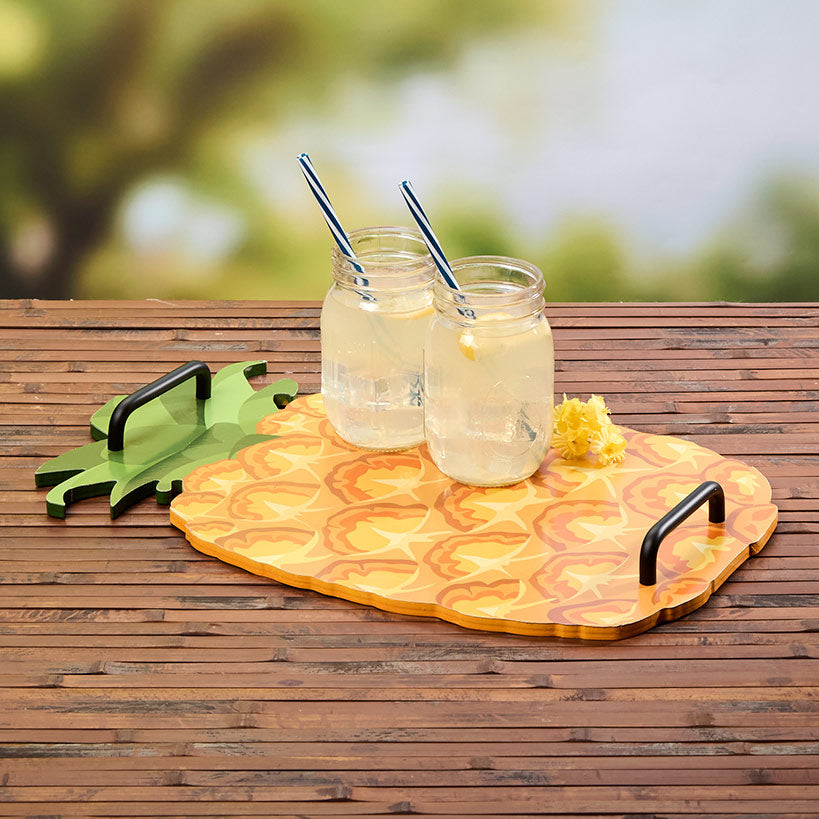 Summertime Fruits Wood Serving Tray - Lemon or Pineapple#select-design_pineapple