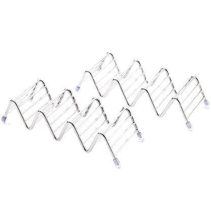 Taco Holder Stand Stainless Steel Set of 2