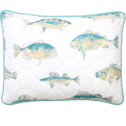 Tisa Fish Reversible Full/Queen or King Quilt, Sham, or Decorative Pillow