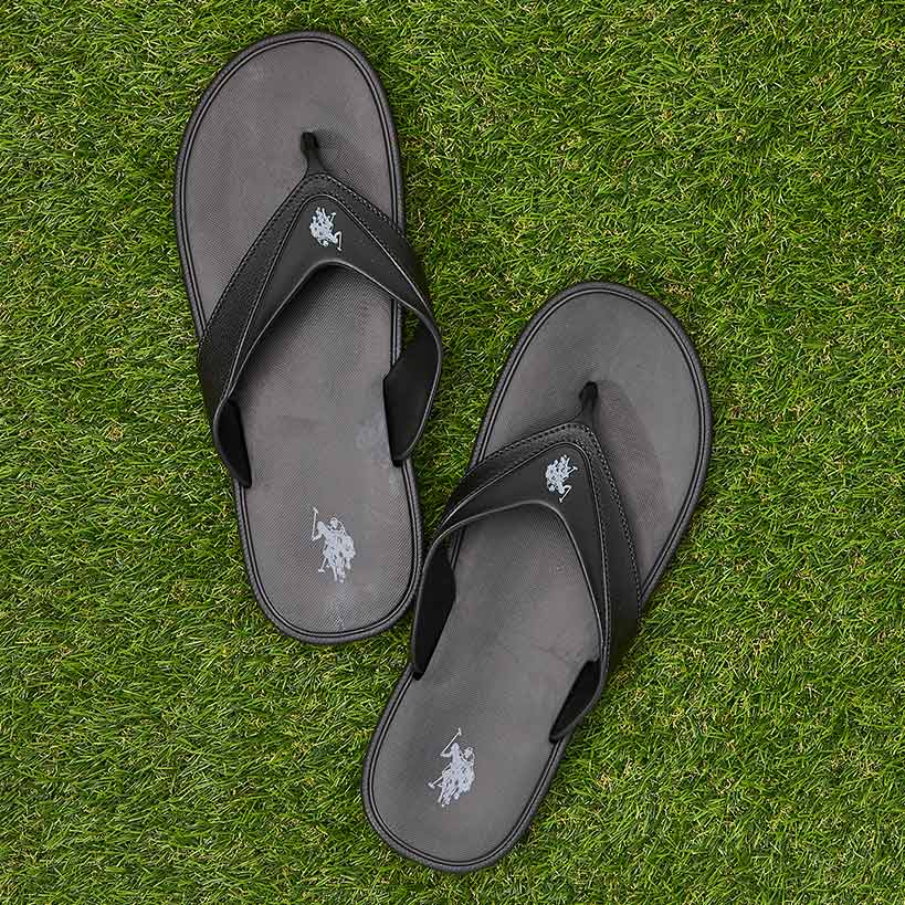 Men's U.S. Polo Association Flip Flop Sandals#select-color_black