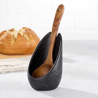 Embossed Kitchen Upright Spoon Rest Decorative Utensil Holder