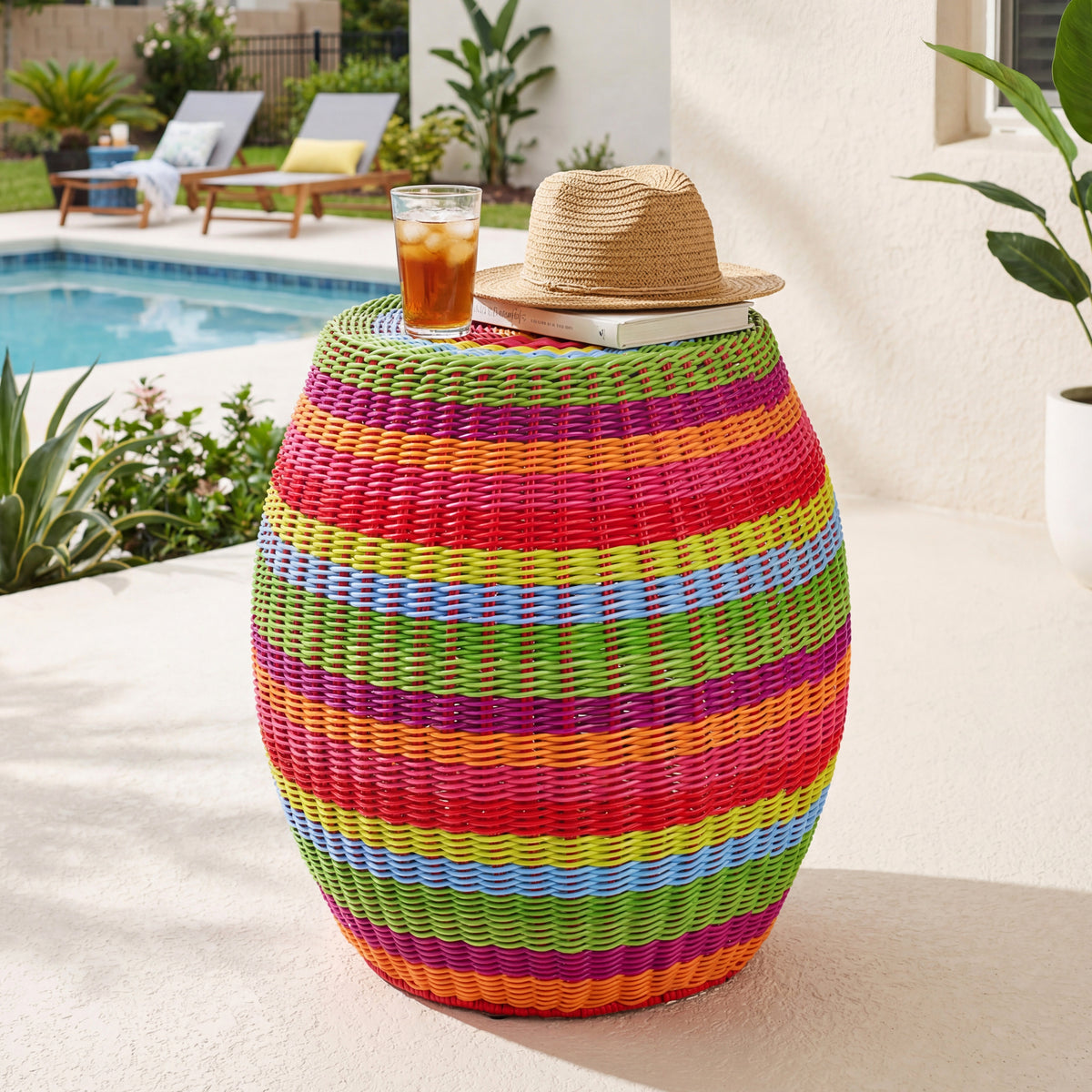 Vibrant Rattan End Table