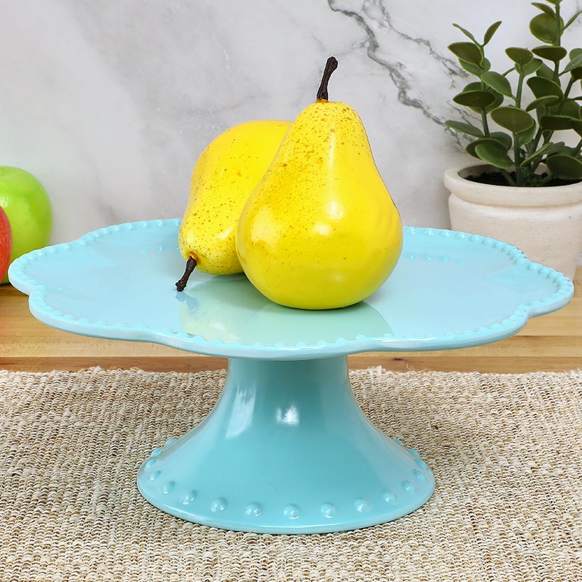 Vintage Beaded Melamine 10" Decorative Cupcake or Cake Stand#select-color_aqua