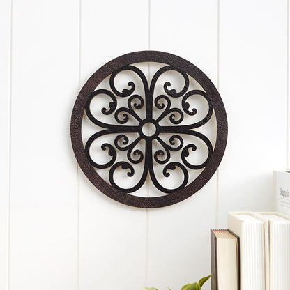 Scrolled Wall Medallion Elegant Metal Wall Art Decor
