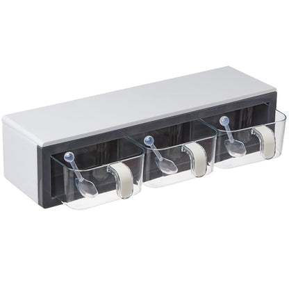 Seasoning Storage Containers with Spoons - 3 Compartments