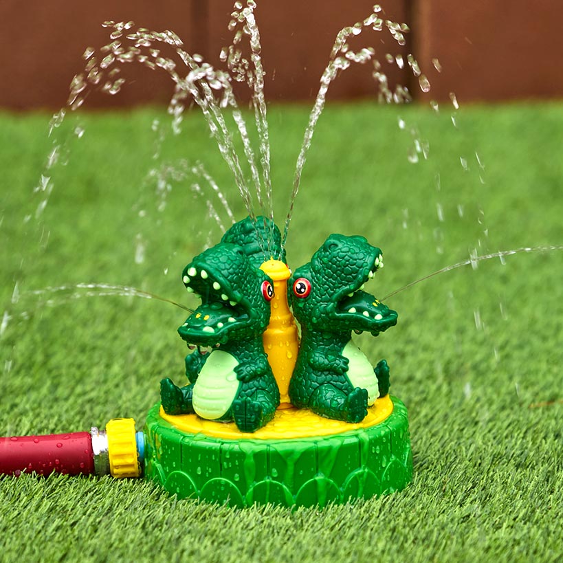 Dinosaur Water Spray Sprinkler Rotating Base - Fun Outdoor Toy for Kids