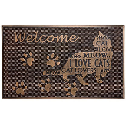 Welcome Cat Lover Rubber Doormat