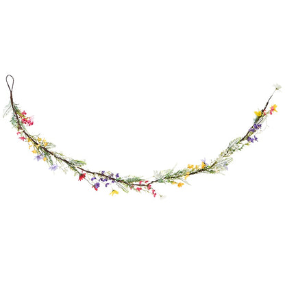 Vibrant Wildflower Garland or LED Candle Ring