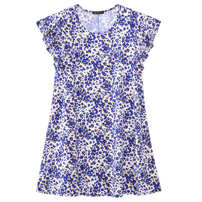 Women's Plus Size Knee-Length Dress with Ruffle Short Sleeve