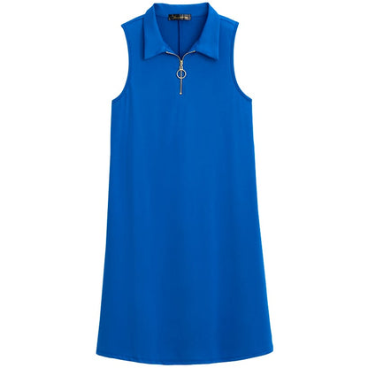 Women's Sleeveless Dress with O-Ring Zip
