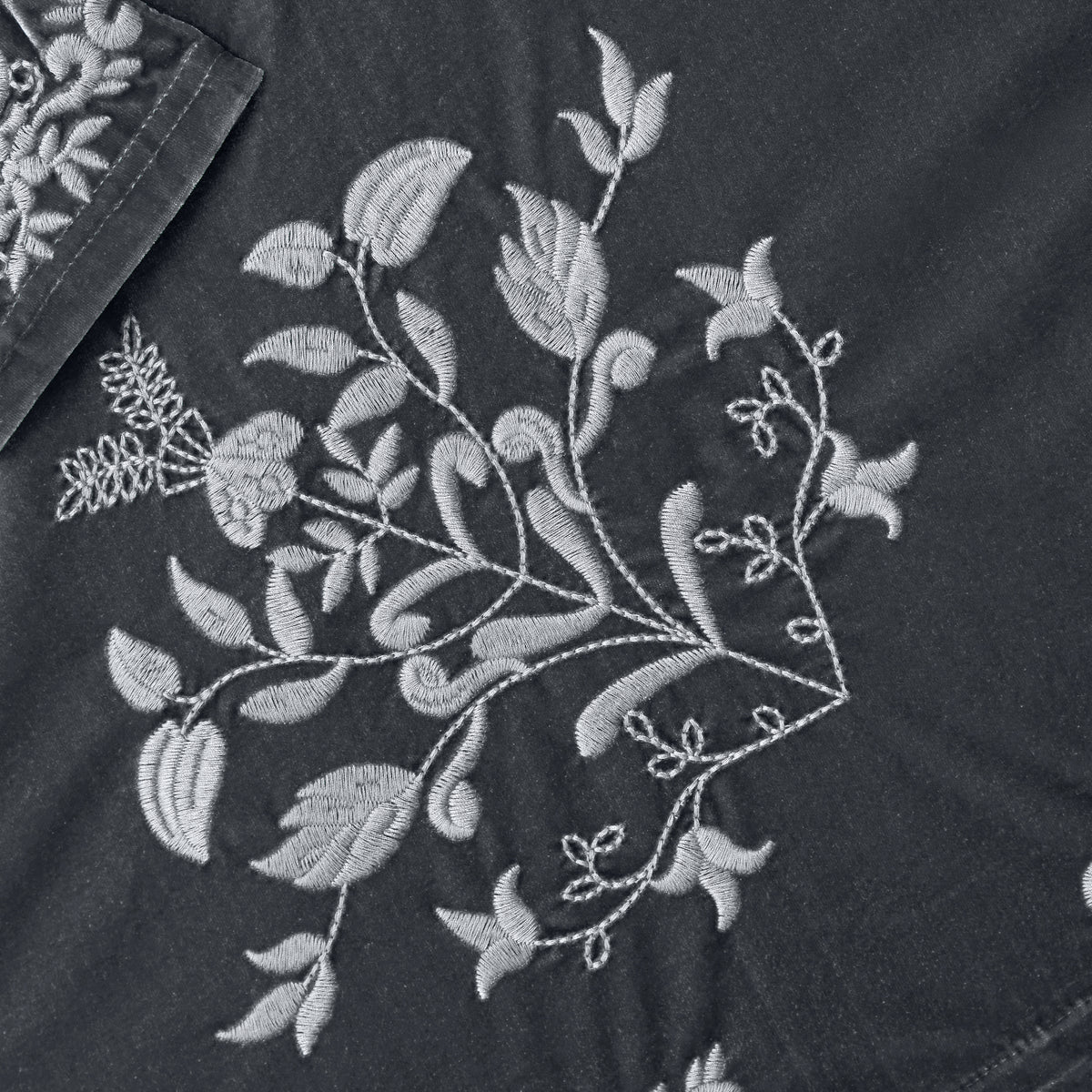 Women's Embroidered Velvet Open Front Cardigan